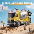 thumbnail image 4 of Gelomee 4 Pcs Alloy Construction Truck Toys Gifts For 3 to 8 Year Old Boys, 9" Construction Vehicles Toys With Light & Sound, Include Excavator, Crane, Dump and Mixer, Toys for Boys Toddler Kids, 4 of 7