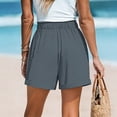 thumbnail image 6 of Karight Women's High Waisted Paperbag Shorts with Drawstring Casual Rolled Cuff Pocketed Summer Shorts, 6 of 9