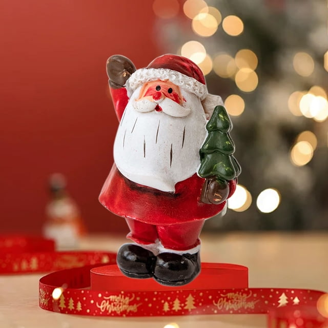 Festive Christmas Table Decor Featuring Santa Claus Figurines Adds Holiday Cheer Ideal For Centerpieces Mantel Displays And Holiday Arrangements
