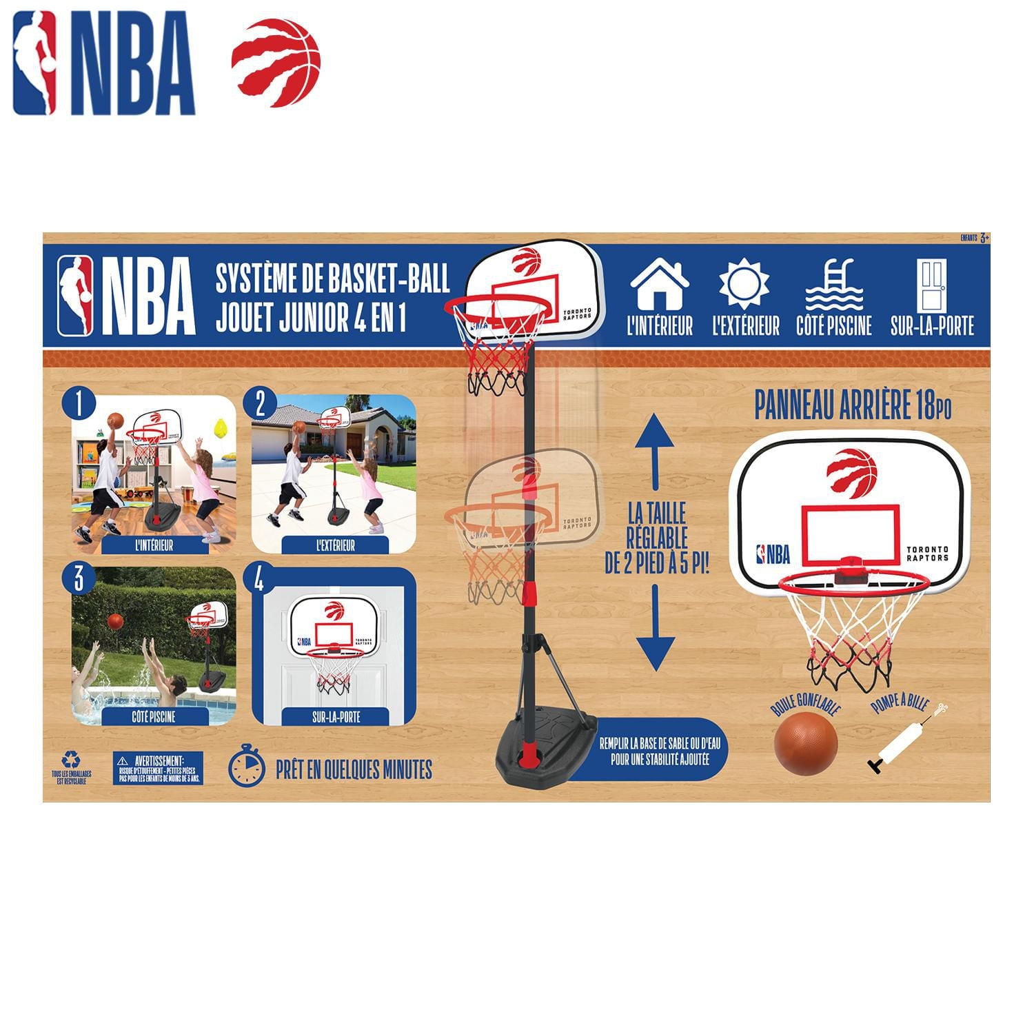 Système de basket NBA Raptors 4-en-1