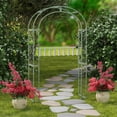 thumbnail image 2 of SAFAVIEH Pagan Outdoor Patio Trellis Arch, Antique Green, 2 of 10