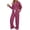 Fuchsia, variant on Two Piece Lounge Sets for Women Fall Travel Outfits Henley Neck Sweater tops Wide Leg Pants Matching Sets Pajamas Clothes