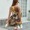 thumbnail image 6 of Sunflower Skull (7) Dress Fashion Beach Long Dresses Female Party Printed Sundress, 6 of 7