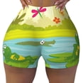 thumbnail image 2 of Haiem Two Frogs Are Sitting On Water Lilies No Front Seam Biker Shorts for Women Yoga Workout Gym Bike Shorts with Tummy Control Moisture-Wicking-XX-Large, 2 of 9
