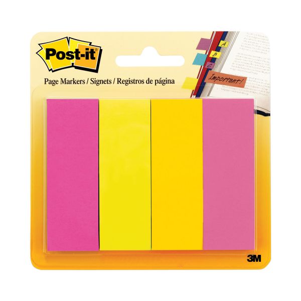 Postit Flags Postit Page Flag Markers, Assorted Brights, 50 Strips