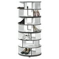 thumbnail image 4 of Kings Brand Furniture Revolving Shoe Rack, Spinning Shoe Rack Tower, 360° Revolving Shoe Storage Organizer for Closet Entryway Bedroom Hallway (White, 7-Tier), 4 of 6
