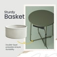 thumbnail image 3 of LEDREM Multifunctional Round Bedside Table with Power Socket, Stable U-Shape Support Leg Accent Table, Quick Assembly Side Table with Large Capacity Fabric Storage Bin for Apartment, Dorm, 3 of 5