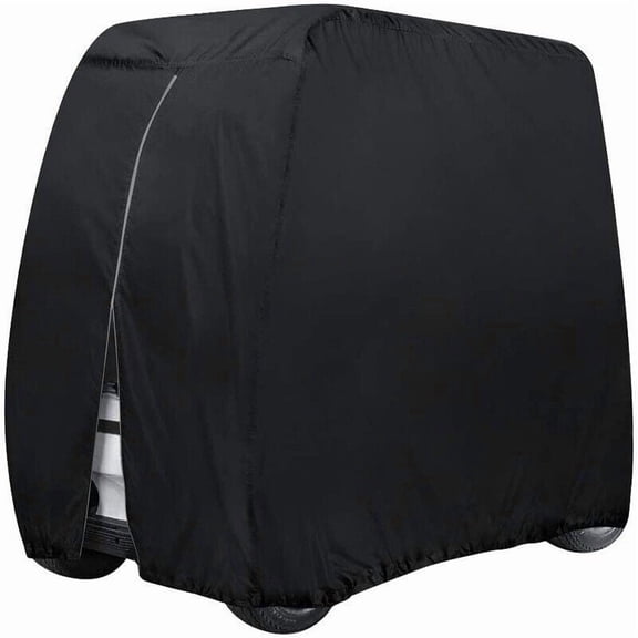 Waterproof Golf Cart Cover with Zipper for 4 Passenger Elastic Hem Fits EZ GO Club Car Yamaha Outdoor Weather Protection