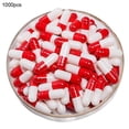 thumbnail image 1 of 1000pcs Transparent Hollow Gelatin Empty Separated Medical Powder Capsule Shells( Color : Red White ), 1 of 5