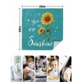 thumbnail image 4 of Teal Sunshine Sunflower Cloth Napkins Set of 4 Reusable Dinner Napkins, Pastoral Bees Farmhouse Floral Cocktail Napkin Washable Table Napkins for Wedding/Holiday Party/Baby Shower 20"x20", 4 of 7
