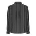 thumbnail image 6 of Guieoi Womens Shirts under $5 Womens Lapel Neck Casual Blouse Lantern Long Sleeves Solid Color Button Shirt Tops Black Black*Friday/Cyber*Monday, 6 of 7