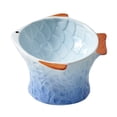 thumbnail image 1 of Raised Tilted Ceramic Cat Food Bowl Cute Pink Fish Shape Elevated Slanted Shallow Angled Cat Dish, 1 of 5