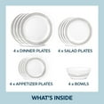 thumbnail image 2 of Corelle Brushed Silver 16-Piece Glass Dinnerware Set (Service for 4), 2 of 7