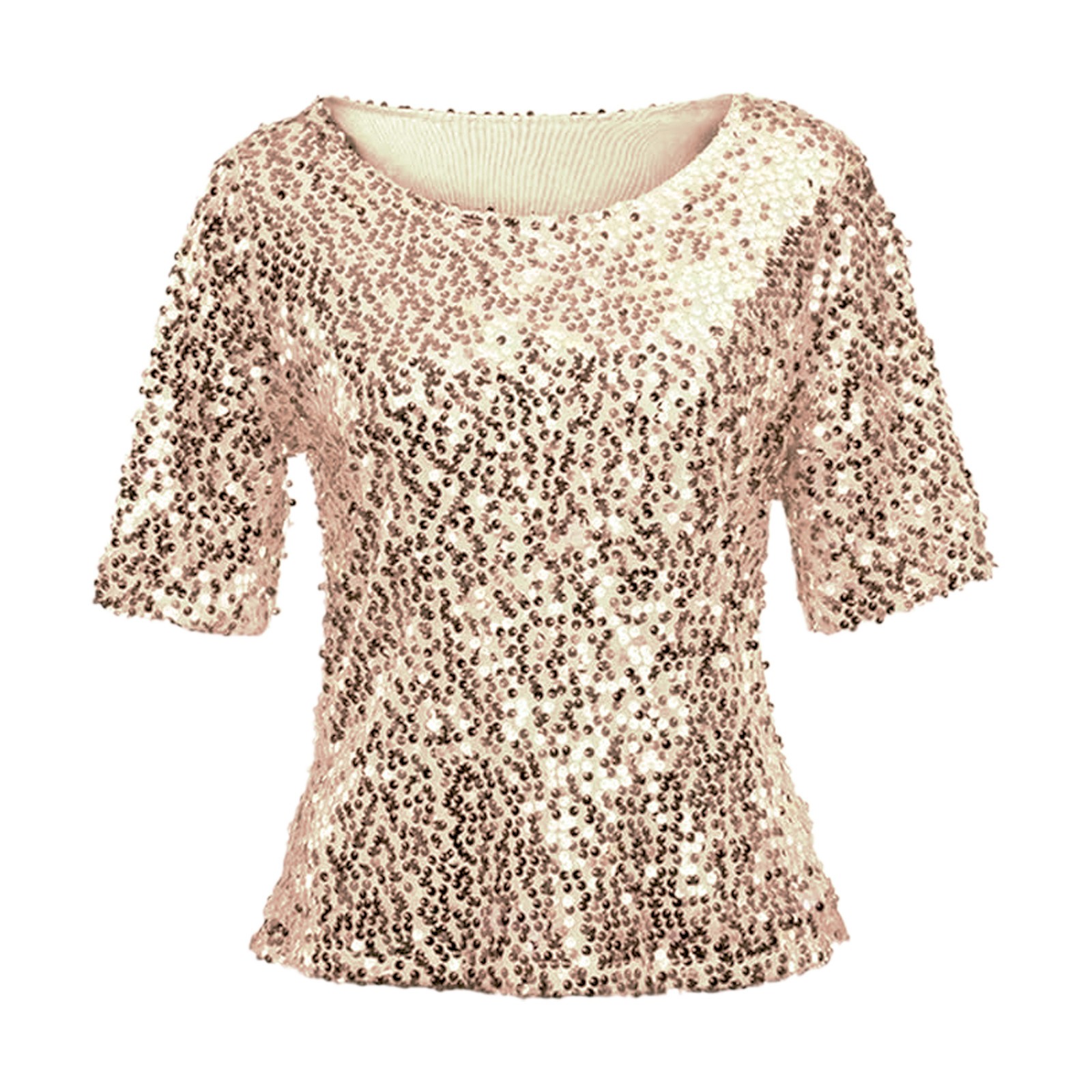 plus size rose gold sequin top