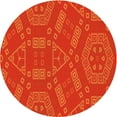 thumbnail image 1 of Ahgly Company Indoor Round Patterned Orange Red Orange Area Rugs, 4' Round, 1 of 6