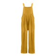 thumbnail image 4 of RPVATI Linen Wide Leg Jumpsuits for Women Casual Adjustable Strap Baggy Overalls Loose Fit Sleeveless Palazzo Pants Rompers Yellow XXL, 4 of 5