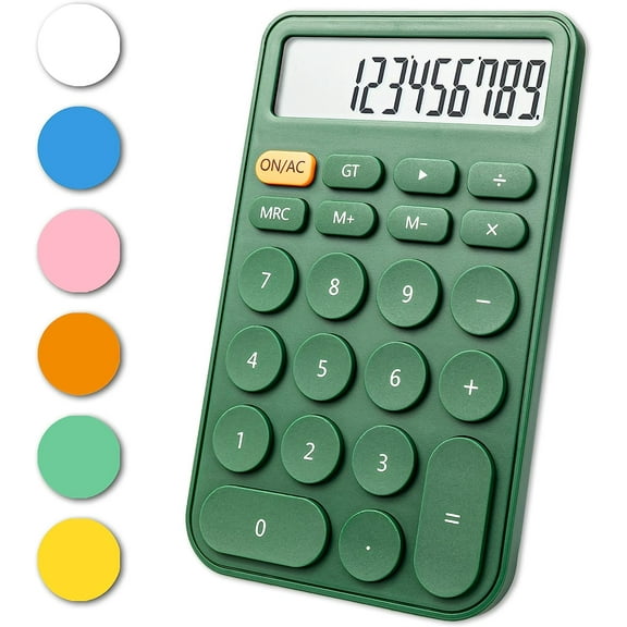 Standard Calculator 12 Digit,Desktop Calculator with Large LCD Display for Office,School, Home & Business Use,Automatic Sleep,with Battery