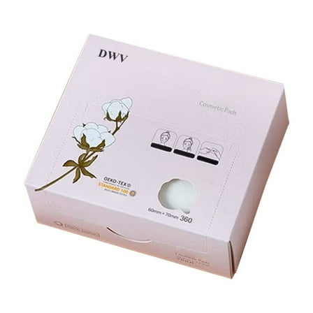 DWV Cosmetic cotton wool, Natural Premium Square Cotton Pads, White