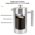 thumbnail image 3 of Double Wall Insulated Coffee Press, Rust Proof Stainless Steel French Press Coffee Maker Prevent Corrosion Dishwasher Safe 1L  For Camping, 3 of 8