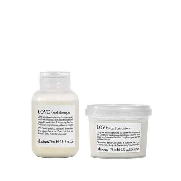 Davines LOVE Curl Shampoo & Conditioner, Enhance & Control Curly & Wavy Hair, Smooth and Moisturize Weightless Curls with Almond Extract, Adds Volume & Softness, 8.45 &
