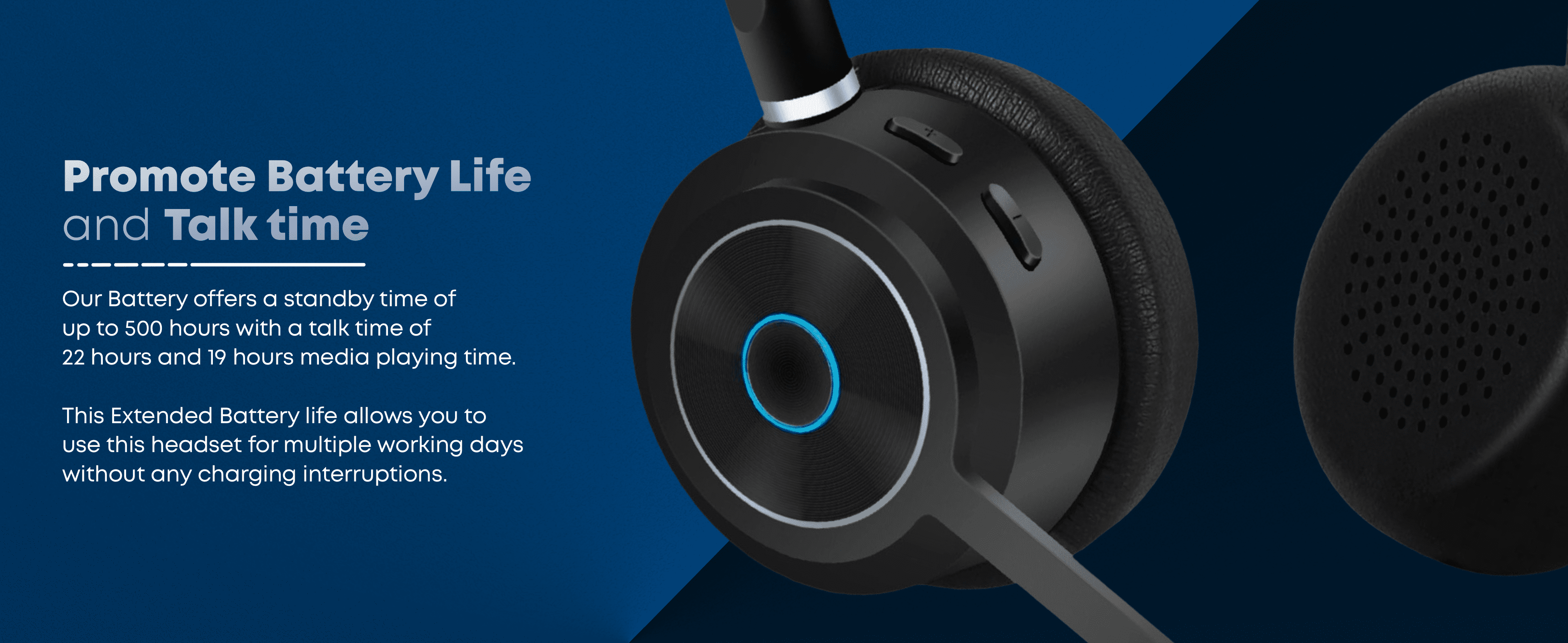 TruVoice BT85 Bluetooth Wireless Headset with V5.2 USB Dongle | Noise Suppression Speakers and NC Microphone | Fast Charging with 22 Hour Continous Talk Time - Connects with 2 Devices Simulataneously