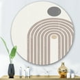 thumbnail image 2 of Designart 'Abstract Rainbow Moon and Sun In Earth Tones I' Modern Circle Metal Wall Art 29x29 - Disc of 29, 2 of 5