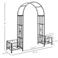 thumbnail image 3 of Outsunny Garden Arbor & Wedding Arch with Planters & Heart Motifs, 3 of 8