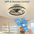 thumbnail image 3 of Miniyam Low Profile Ceiling Fan with Light – Dimmable LED, 3 Color Temperatures (3000K/4000K/6500K), Quiet 35dB DC Motor, Reversible Blades, Timer & Memory Function, 3 of 9