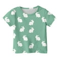 thumbnail image 3 of Girls Shirts Girls Easter Shirt Short Sleeve Crewneck Cute Bunny Print Cute Cartoon Printed Tee Kids Clothes Boys for Teens Boys 12-13 Years, 3 of 3