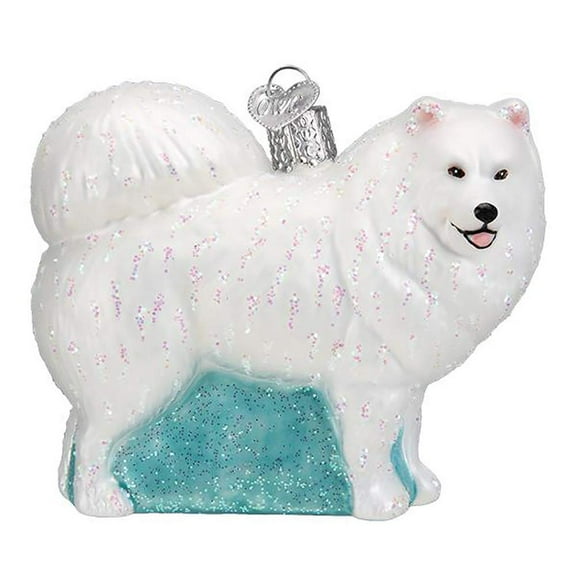Old World Christmas Samoyed Glass Ornament Free Box 12567 New