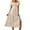 Beige, variant on SnnmBlm Casual Womens Summer Short Sleeve Square Neck Split Midi Dresses Pink XL