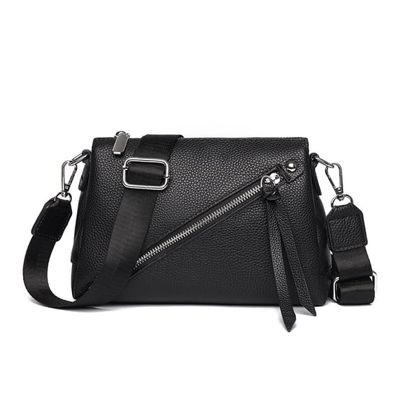 Black Crossbody Bags for Women, Shoulder Bags Purse with Adjustable Strap Mutiple Pocket, Going Out Bag for Travel Daily use, Genuine Leather
