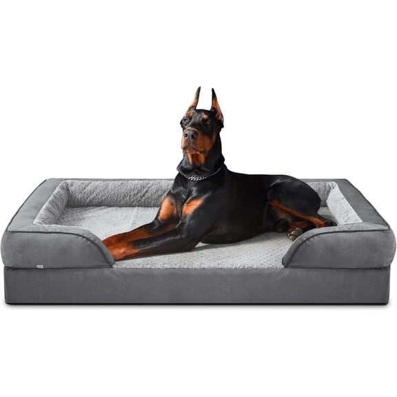 Orthopedic Extra Large Dog Bed, XXL Waterproof Dog Sofa, Egg-Crate Foam Couch with Washable Removable Cover, Waterproof Lining and Nonskid Bottom