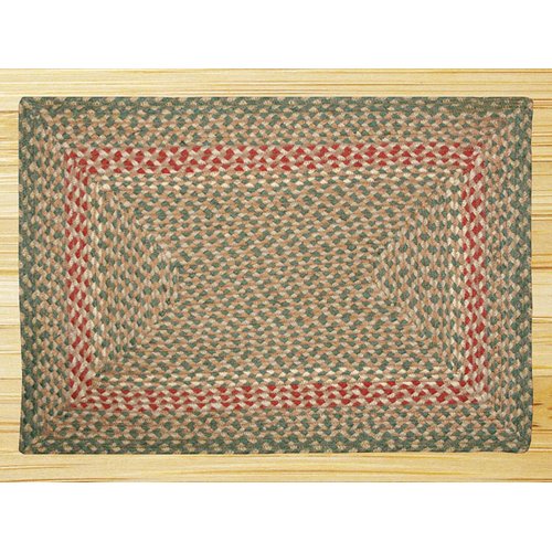 Earth Rugs Green/Burgundy Braided Area Rug