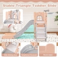thumbnail image 3 of Spaco 6-in-1 L-Shaped Toddler Slide, Basketball Hoop, Telescope Climber, Non-Slip Steps, Pink, 3 of 7