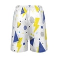 thumbnail image 3 of Men's Pajama Bottoms Athletic Shorts For Men Casual Cotton Yellow and Blue Triangles Dots, 3 of 7