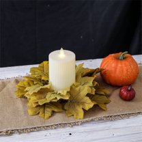 Xuniizn Fall Candle Rings, Mini Artificial Maple Leaves Thanksgiving Day Candle Rings Fall Wreath for Fall Candle, Cup, Vase, Party Tabletop Fall Decor, Fall Decorations for Home