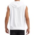 thumbnail image 3 of INSPIRE CHIC Chalecos sin mangas para hombres con capucha, cierre de cremallera, chaleco casual S Blanco, 3 of 6