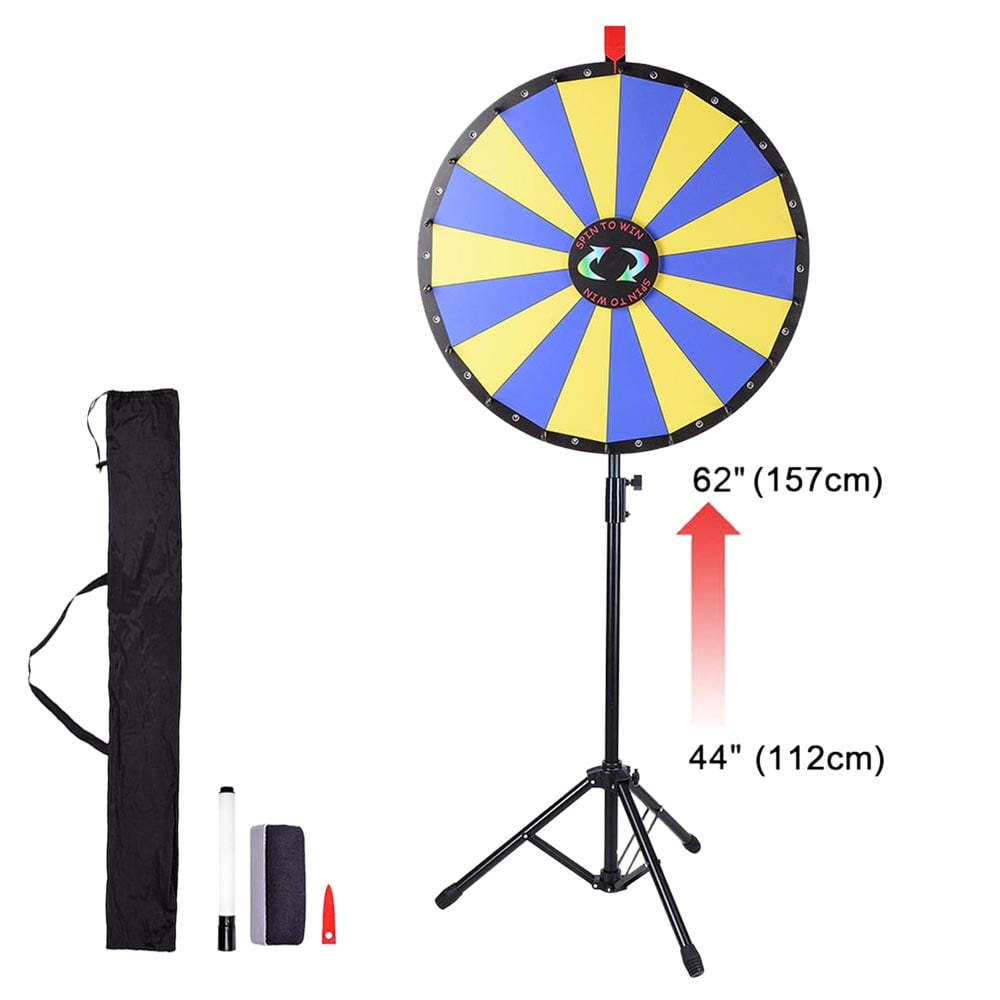 CNCEST Color Prize Wheel,18-Slot Adjustable Spinning Game Prize Wheel Color Acrylic PVC Foam with Metal Tripod for Holiday Activities,Trade Shows,Carnivals,Annual Meetings,Parties 