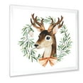 thumbnail image 2 of Designart 'Floral Wreath Isolated On White Over Deer' Farmhouse Framed Art Print, 2 of 4