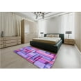 thumbnail image 4 of Ahgly Company Indoor Square Patterned Dark Orchid Purple Area Rugs, 8' Square, 4 of 6