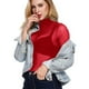 thumbnail image 5 of Top de malla de manga larga y cuello alto para mujer - Camiseta ajustada lisa - Poliéster-spandex elástico y transparente - Sexy y transparente para fiestas/discotecas, 5 of 7