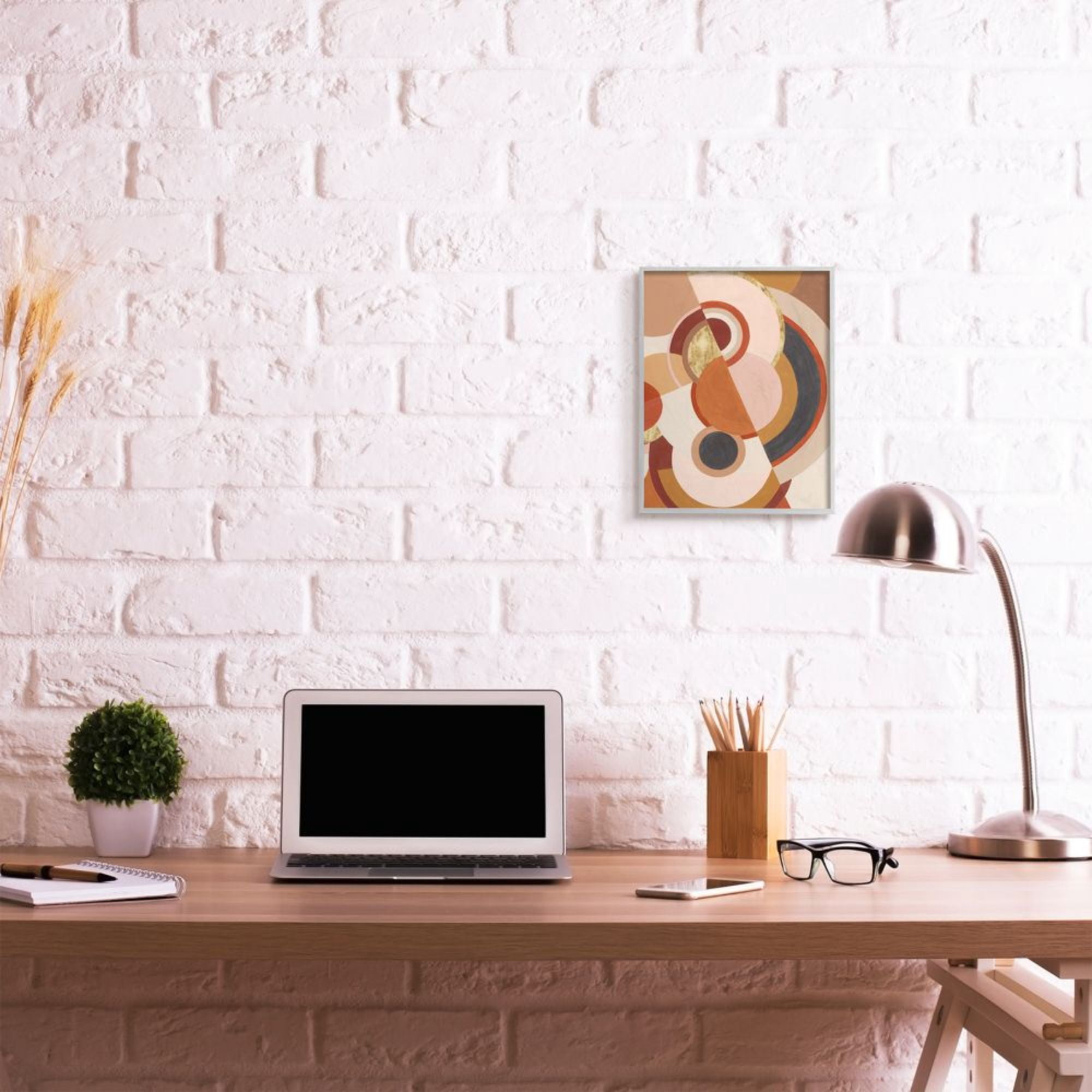 Stupell Industries Asymmetric Abstract Circles Pink Brown Design Design by Grace Popp