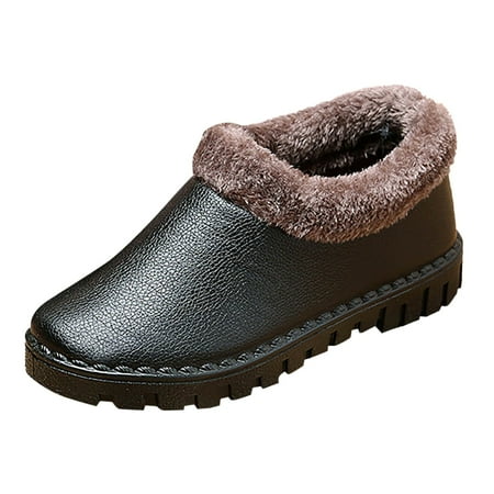 

Fsqjgq Hot Snow Boots for Women Cotton Shoes Women Warm Winter Plush Pu Thickened Cotton Boots Fashion Trendsetters Old Snow Boots Women Snow Boots Women 9W Black 38