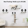 thumbnail image 3 of 5-in-1 Cat Wall Shelves, Multi-Level Cat Climbing Furniture, Perch & Lounge for Indoor Cats, Space-Saving Wall Mounted Cat Shelves for Play & Rest (Natural Wood) - Gray, 3 of 9