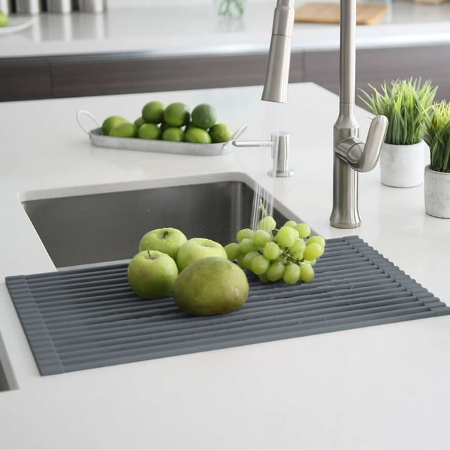 Stylish Séchoir Enroulable Gris Foncé 20 1⁄2 Pouces au-Dessus de l'Évier A-900DG