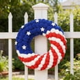 thumbnail image 5 of Deeceymbur 14 Inch Independence Day Patriotic Wreath Fourth July Door Hanger for Porch Wall USA Flag Themed Outdoor Indoor Home Holiday Decor Plastic Red White Blue Star Garland, 5 of 6