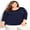 Navy, variant on Avenue Women's Plus Size Heat Stud Plain 3/4 Sleeves Relaxed Top - Black