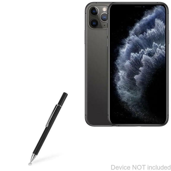 Apple iPhone 11 Pro Max Stylus Pen, BoxWave [FineTouch Capacitive Stylus] Super Precise Stylus Pen for Apple iPhone 11 Pro Max - Jet Black