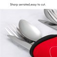 thumbnail image 1 of 4PCS Cutlery Set Stainless Steel Cutlery For Cutter Fork Spoon  Carved Portable Lightweight Durable Tableware Set, 1 of 8